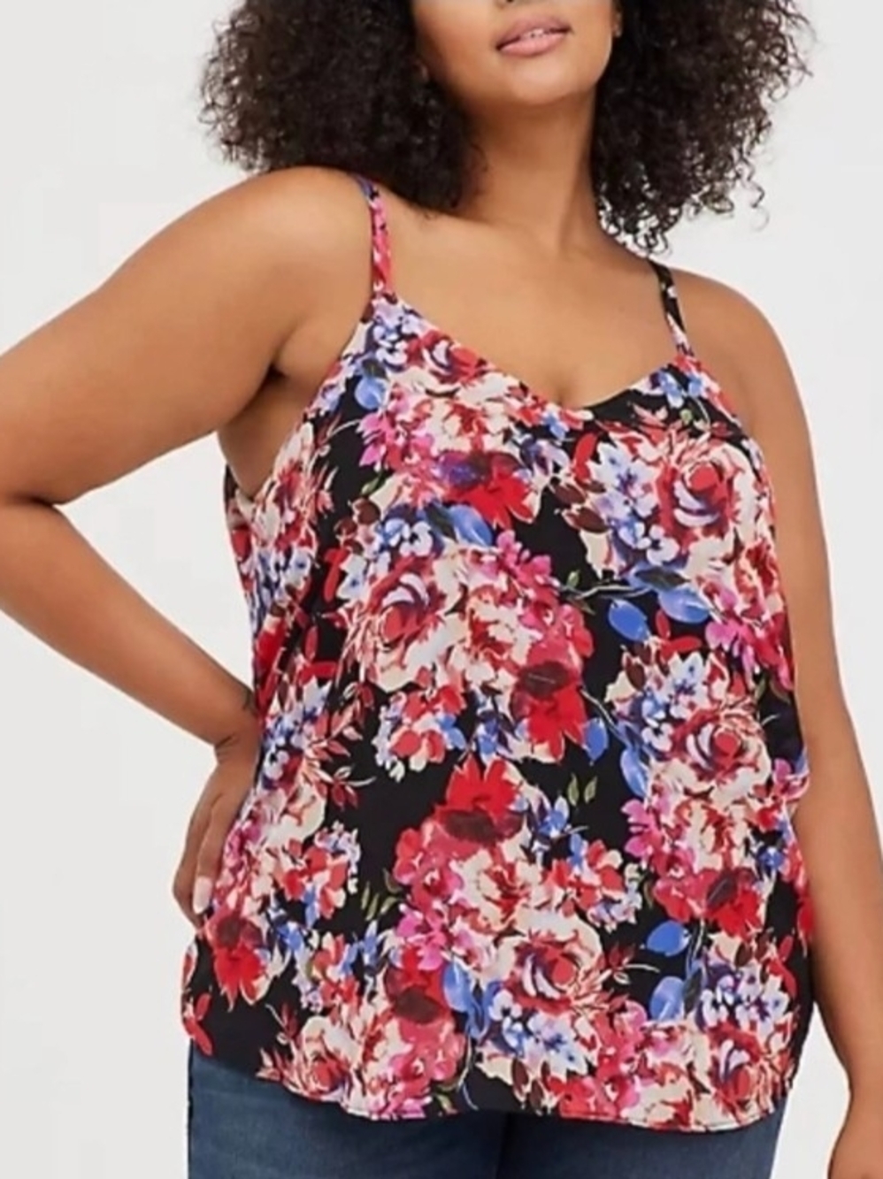 Torrid Sophie Chiffon Floral Swing V-Neck Cami